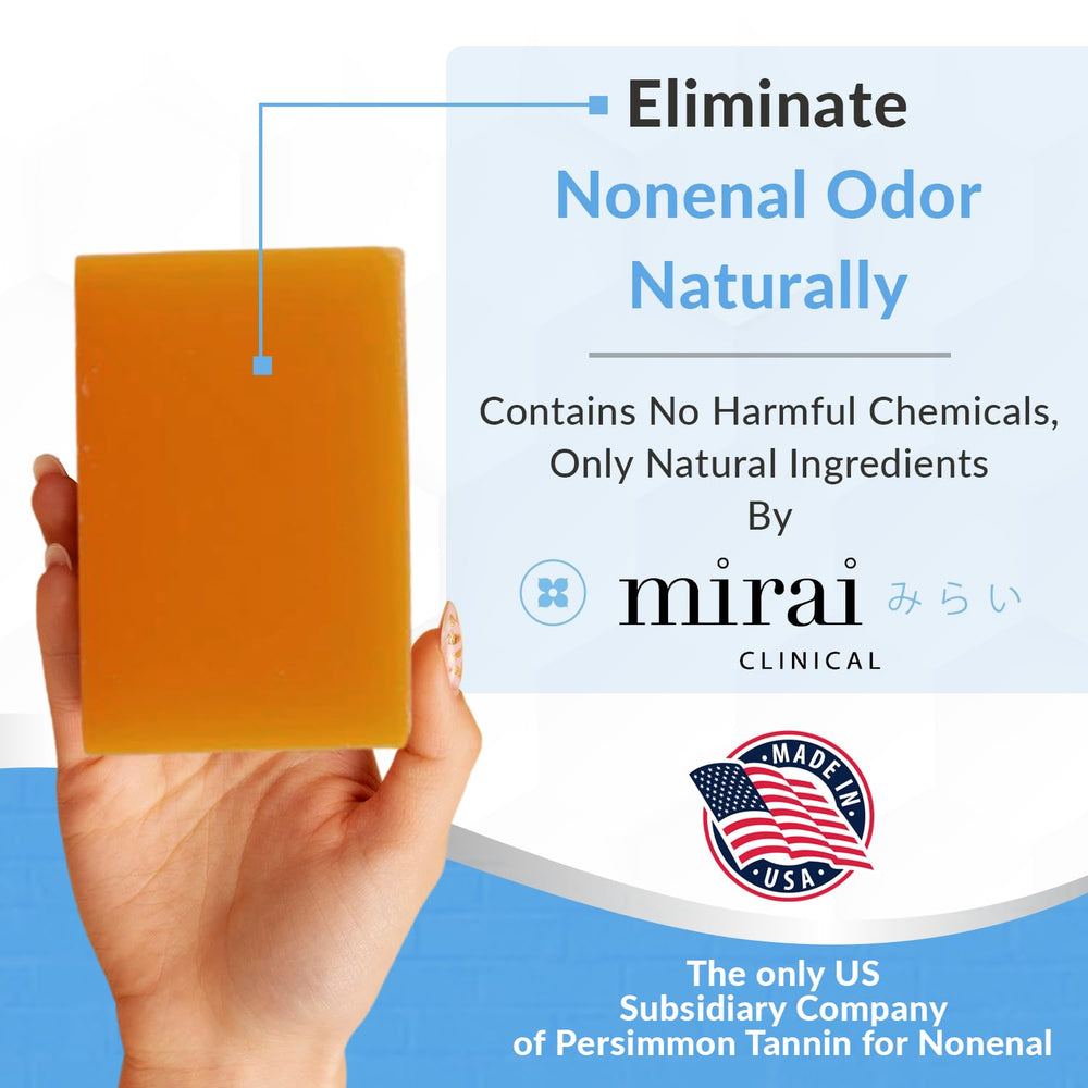 Mirai Persimmon Soap Bar green-tea-essence showing refreshing antioxidant infusion