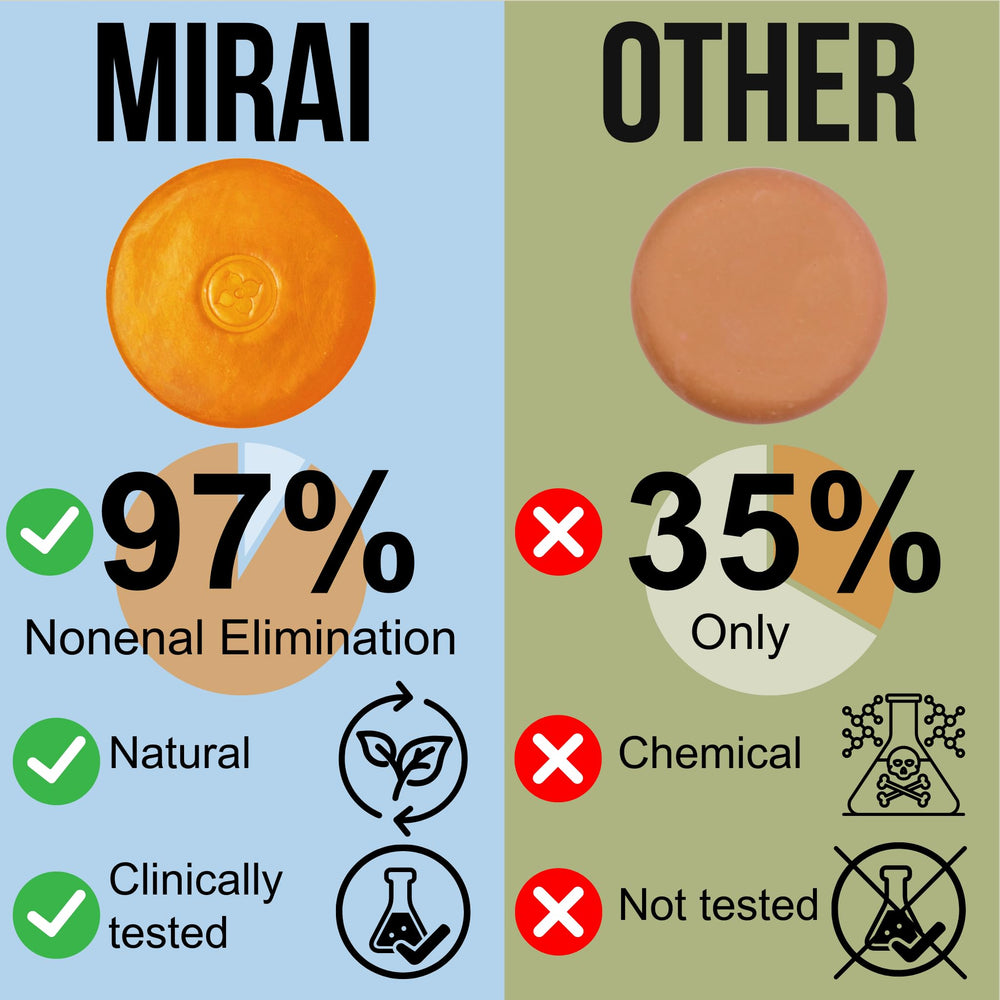 Mirai Persimmon Soap Bar closeup texture showing gentle, skin-friendly cleanse