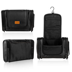 MIRASON travel bag shows sturdy metal hook for versatile hanging in bathrooms or hotel rooms