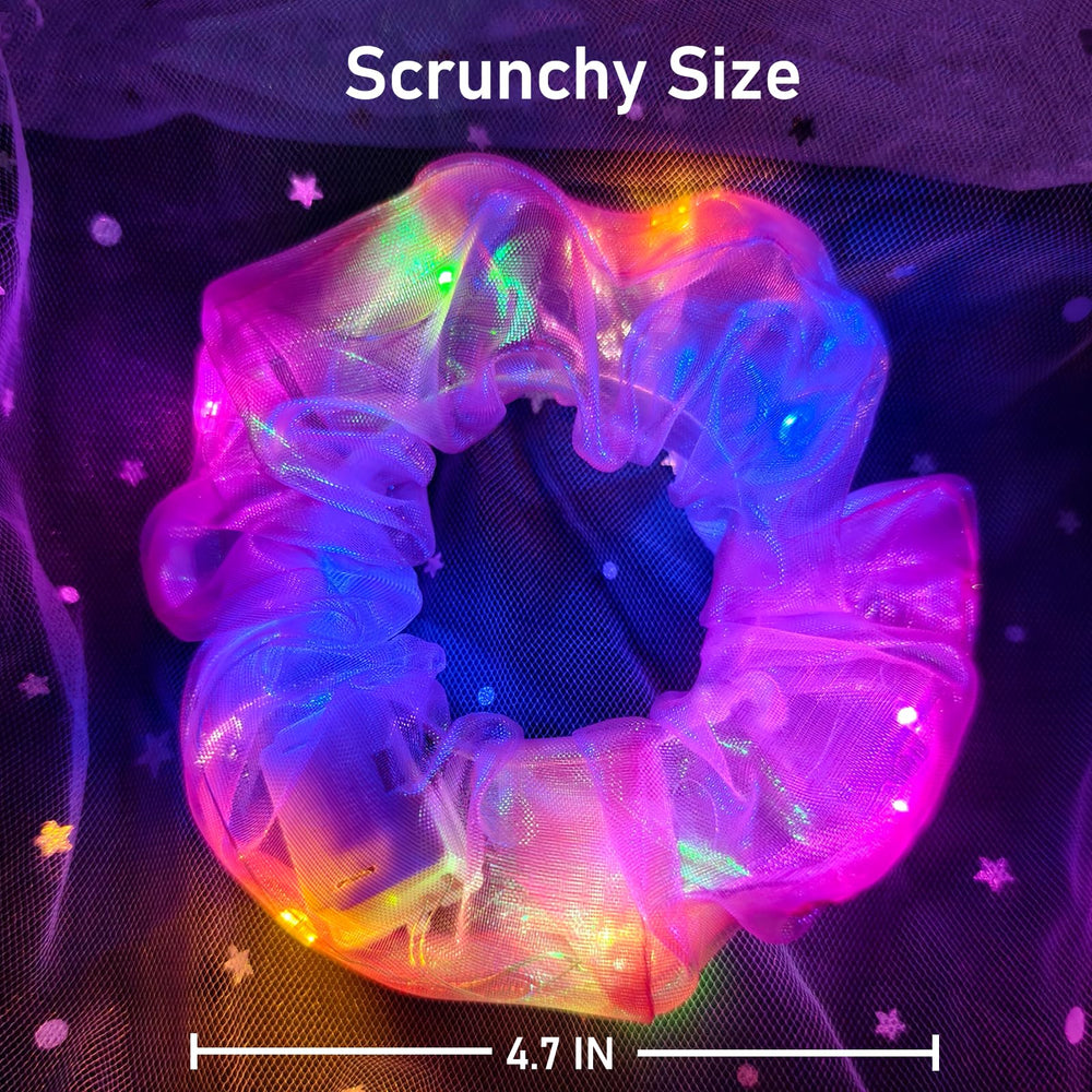 MiraWish light up scrunchies on hair deliver snag-free styling with soft fabric