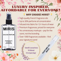 MIRIS No. 39702 spray-action captures the fragrance mist for everyday wear.