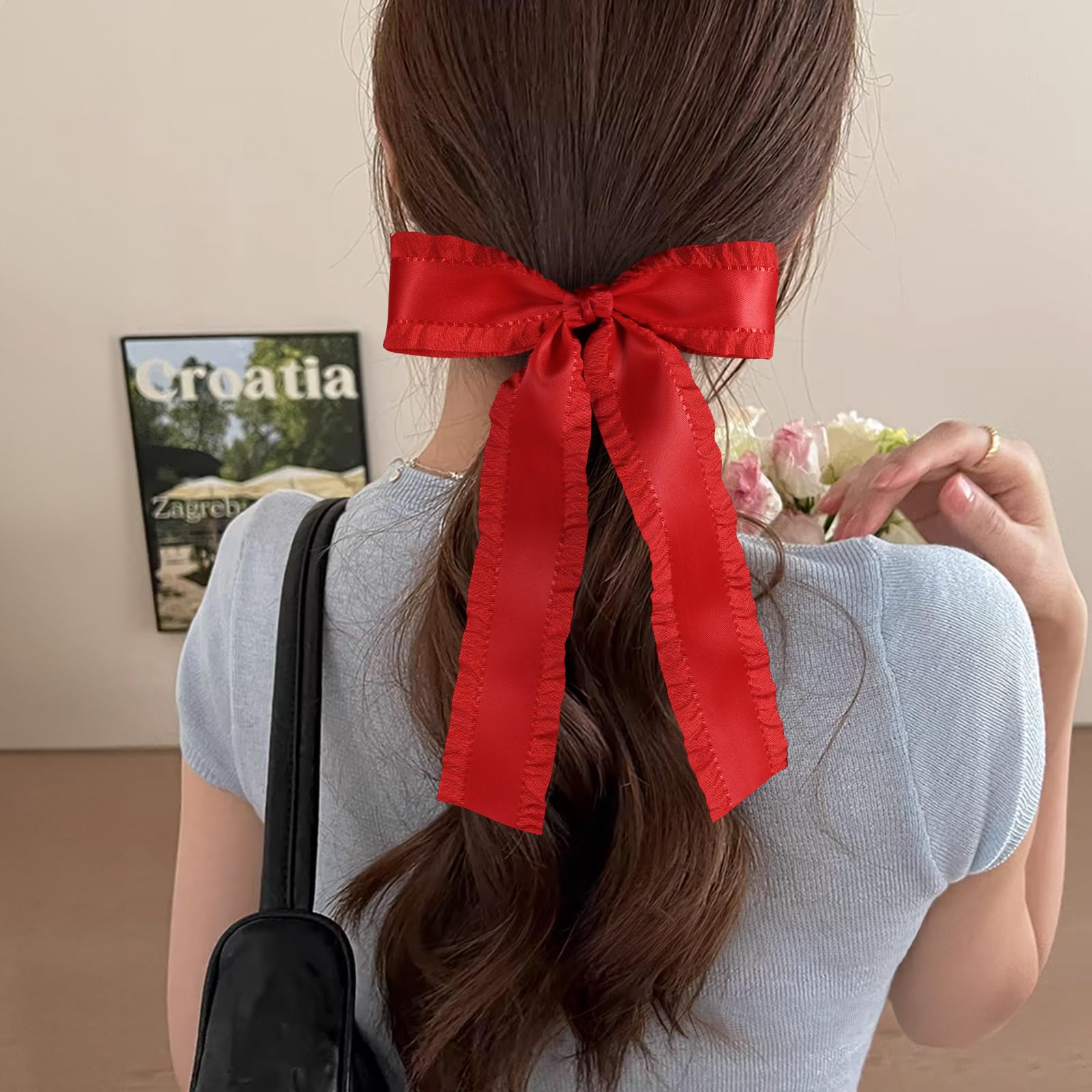 Miroksh close-up of satin ribbon and ruffle edge design