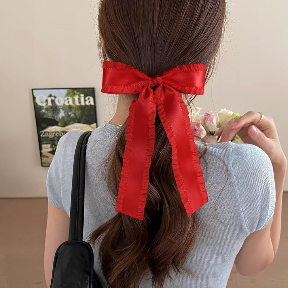Miroksh close-up of satin ribbon and ruffle edge design