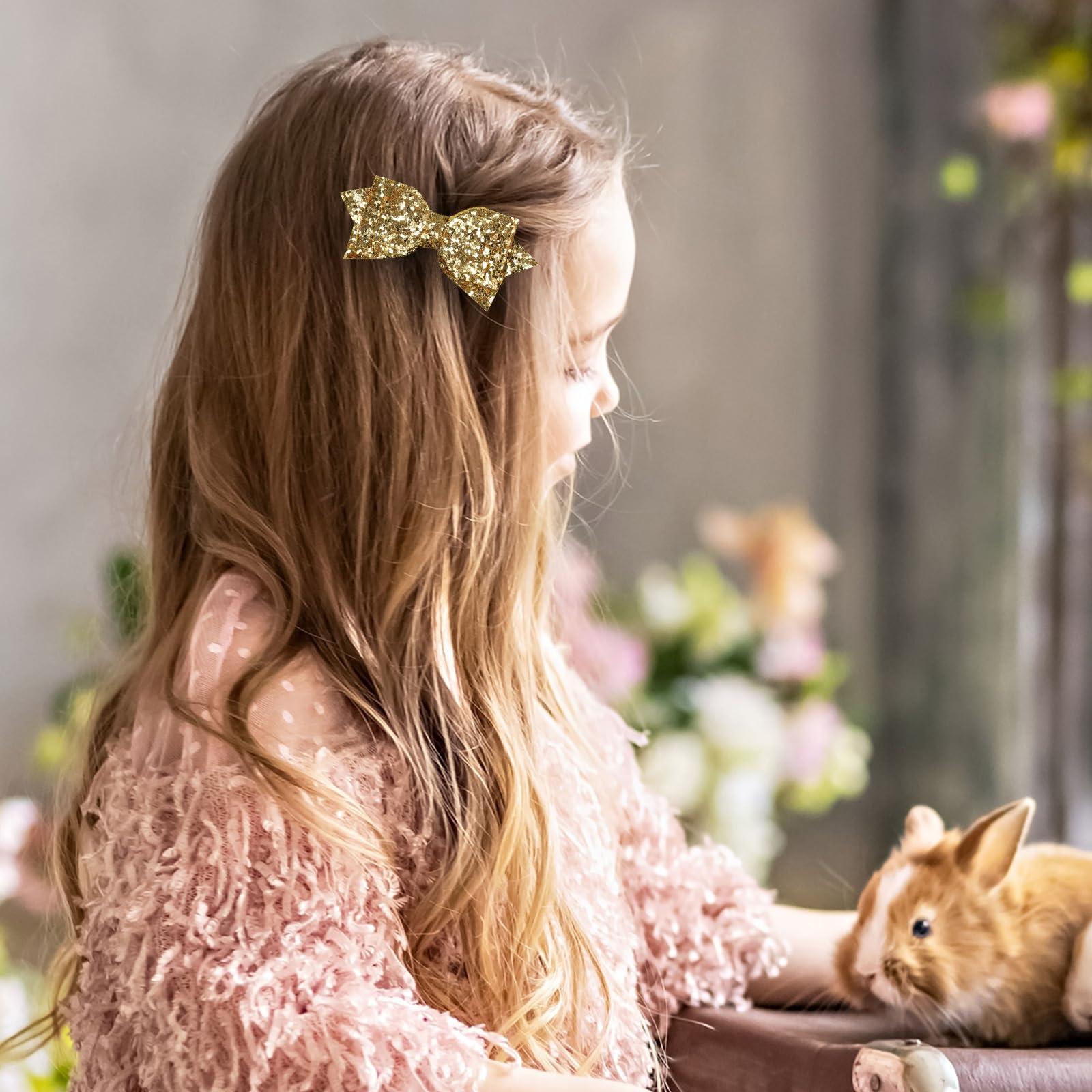 Miroksh sparkling gold bow suits holidays, back-to-school photos, and special occasions.