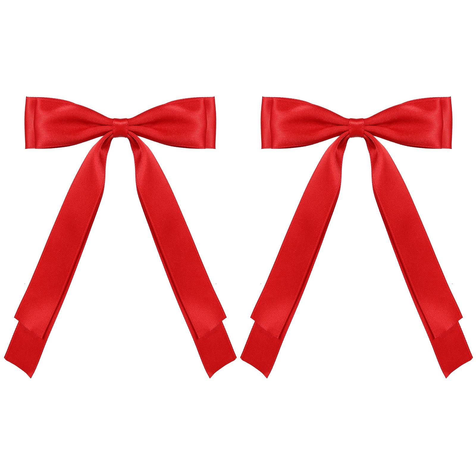 Miroksh red hair bow clip close-up with satin finish for refined daily styling