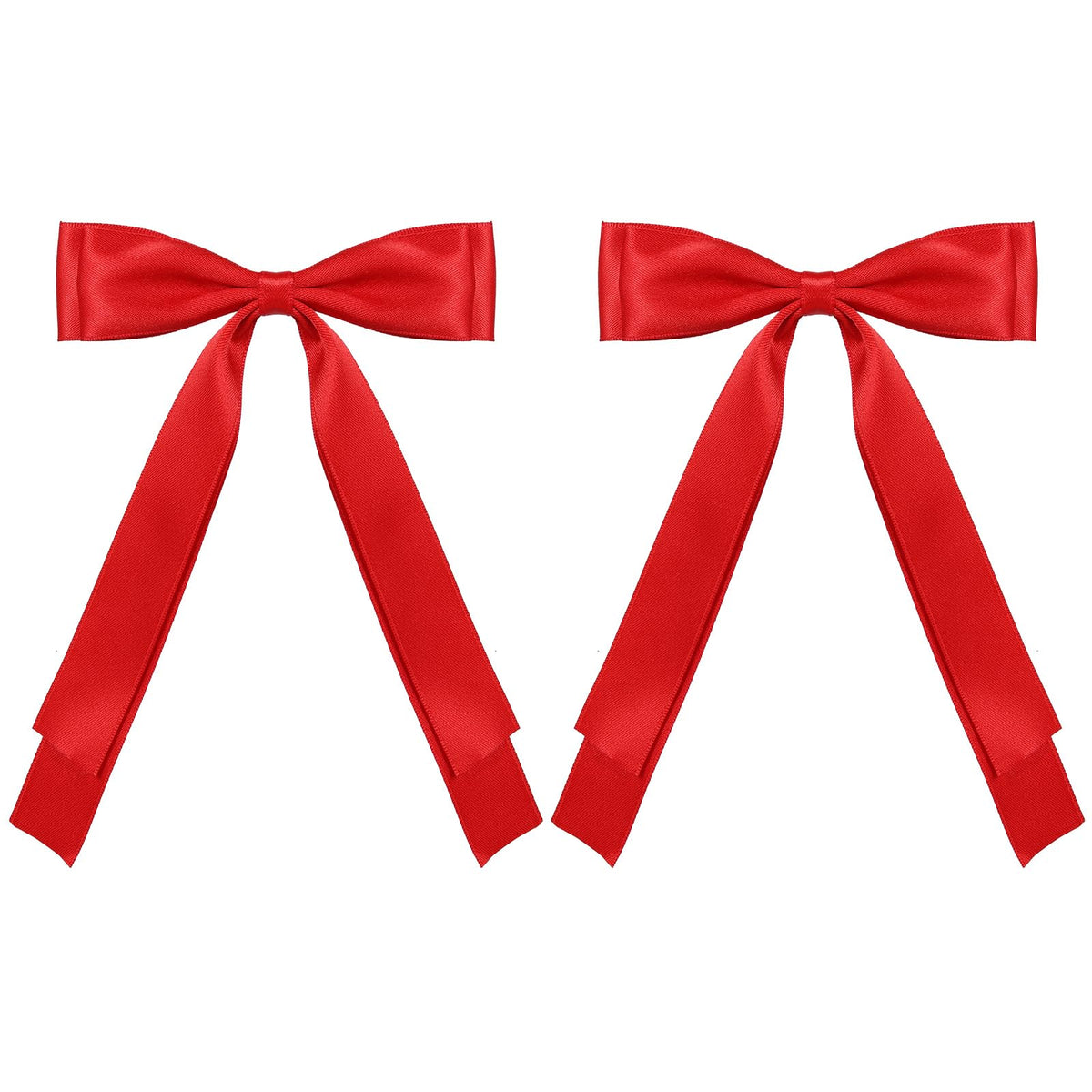 Miroksh red hair bow clip close-up with satin finish for refined daily styling