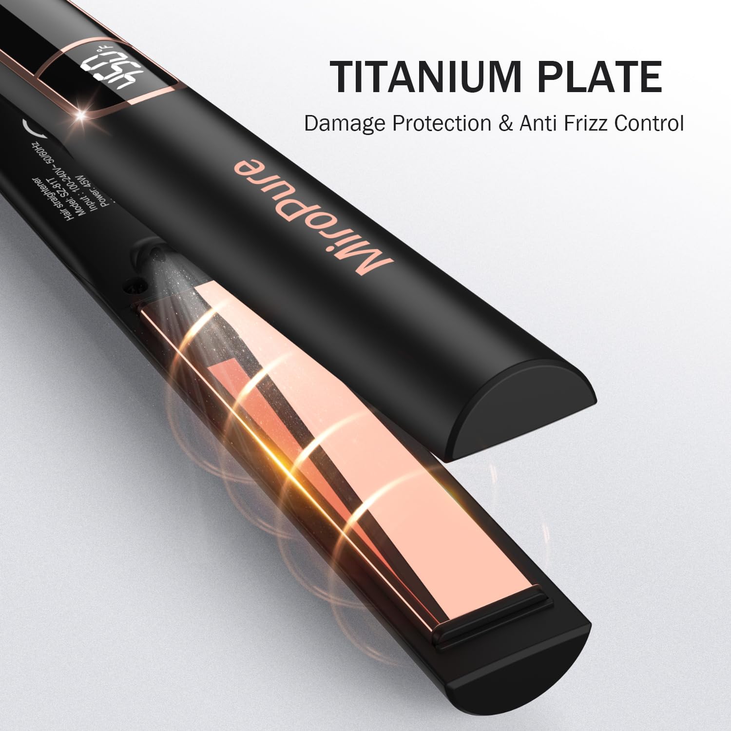 MiroPure flat iron 6.5-foot cord for flexible styling.