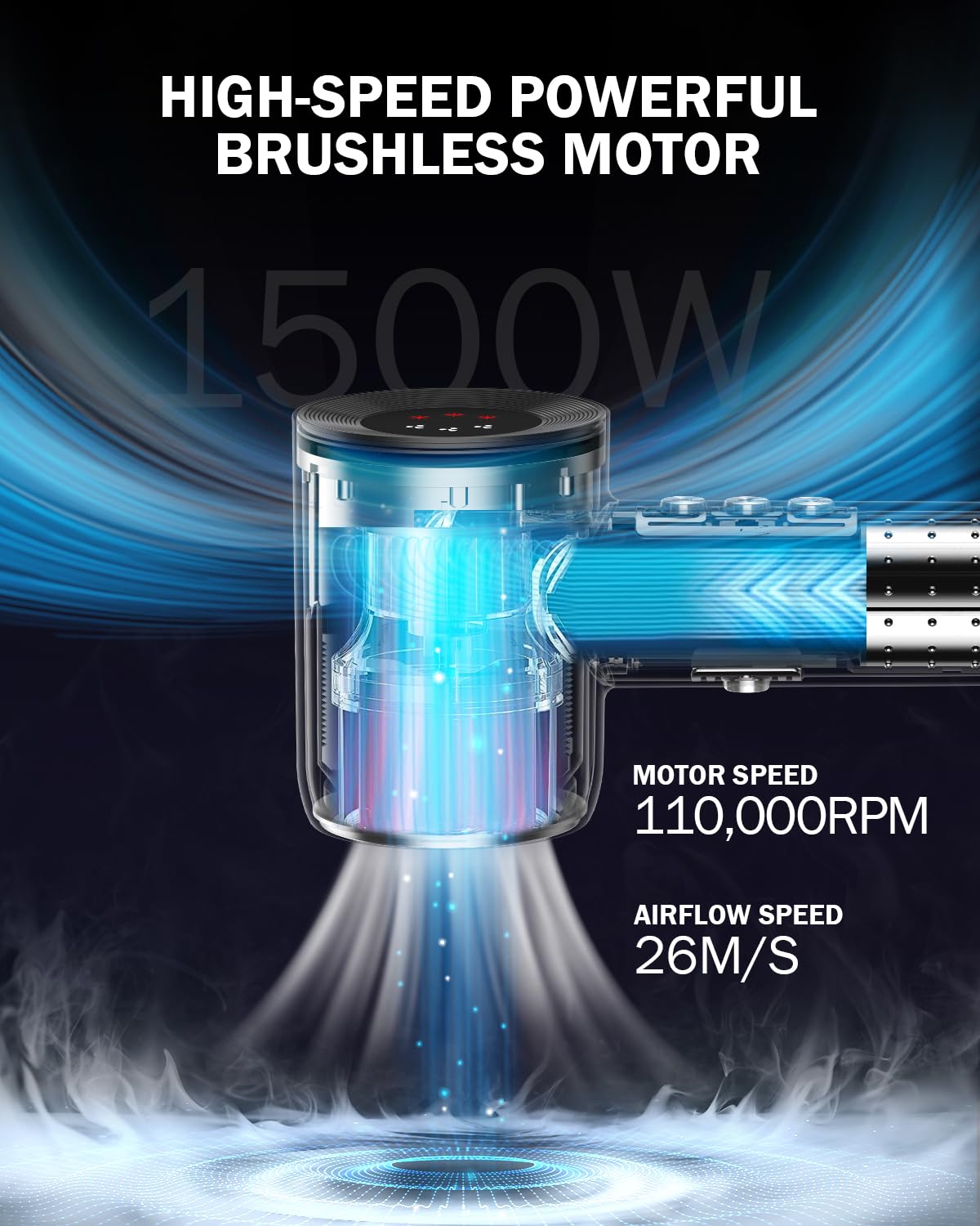 MiroPure hair dryer 1500W powering quick styling