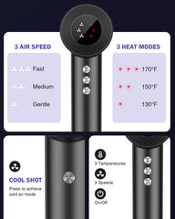 MiroPure ionic technology emits 100 million negative ions for smoother hair