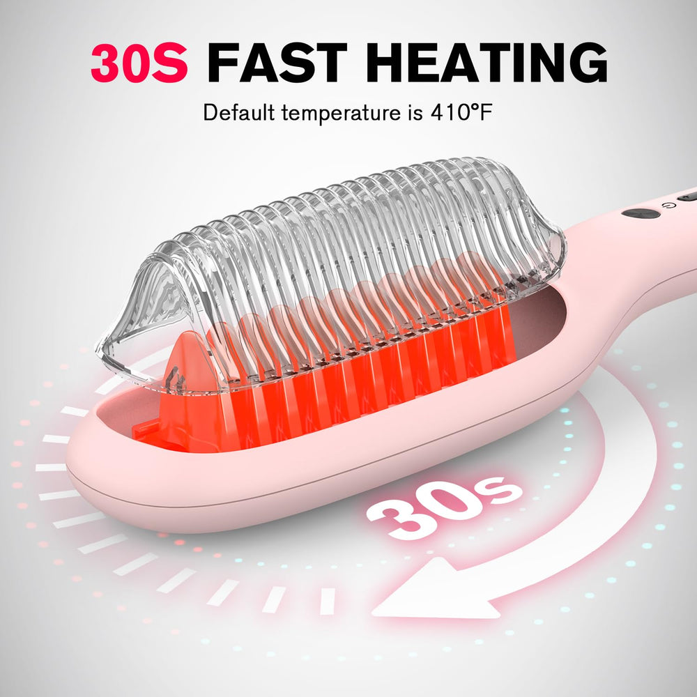 MiroPure hair straightener brush offers 5 heat settings for diverse textures.