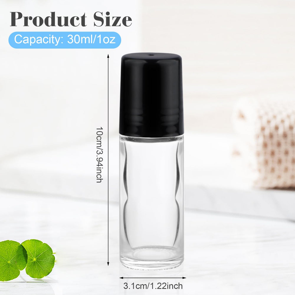 Mirrline roll-on bottles with black lids for secure, mess-free transport