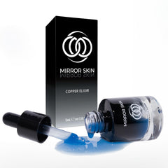 MIRROR SKIN copper peptides serum bottle boosts collagen support for firmer skin.