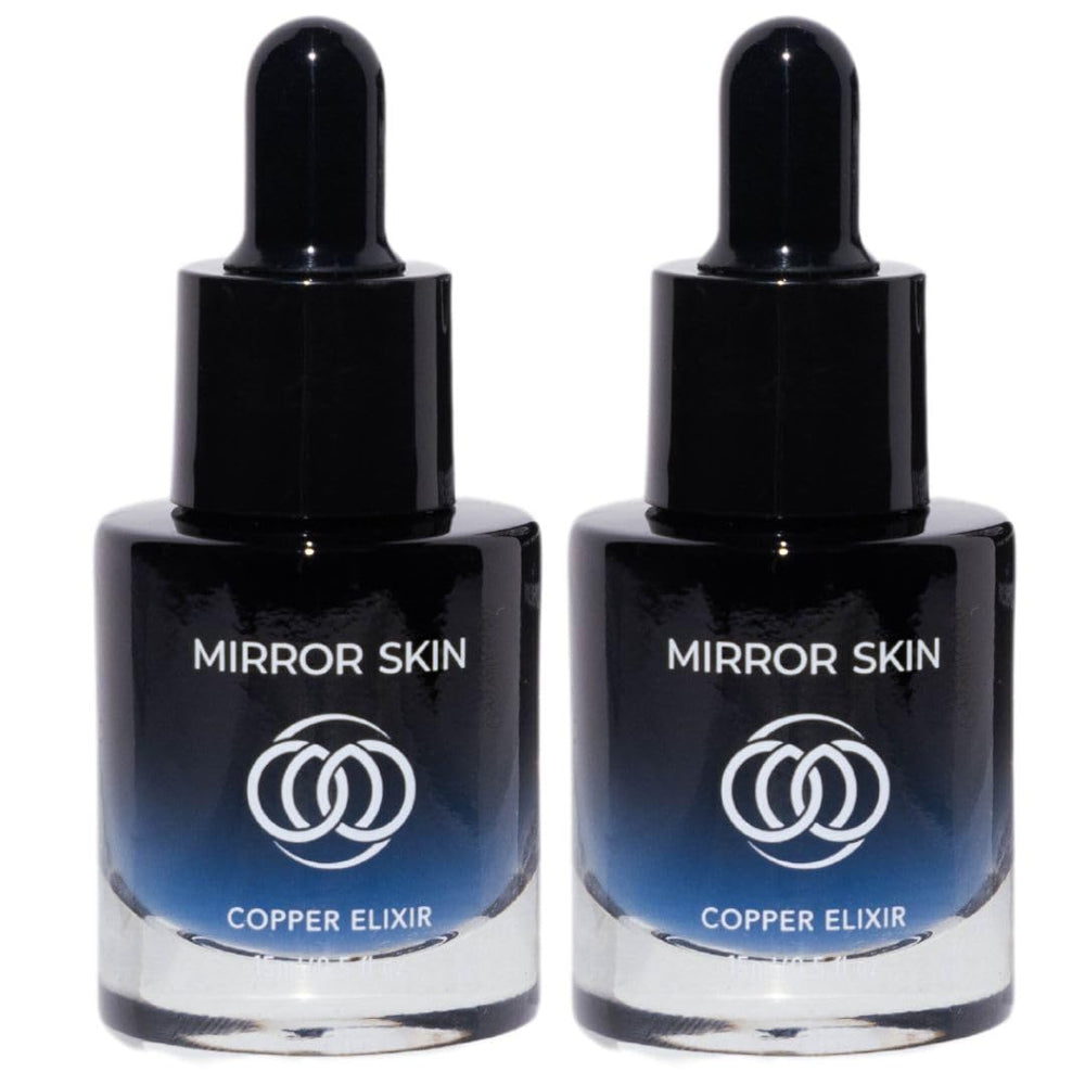 Mirror Skin Copper Peptides Serum bottle front suggests firming, radiant skin potential.