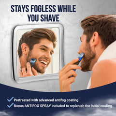 MIRRORVANA anti-fog coating surface provides clear view during showers