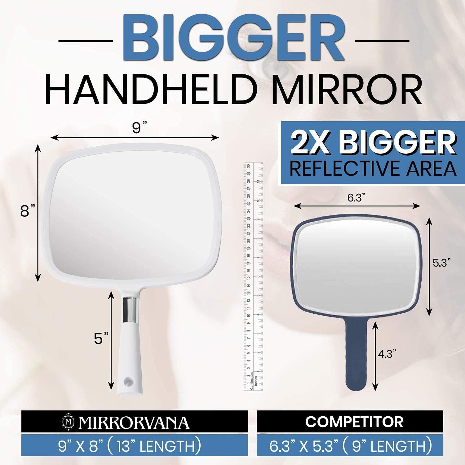 Mirrorvana comfy handle closeup highlights ergonomic grip for comfortable extended use.