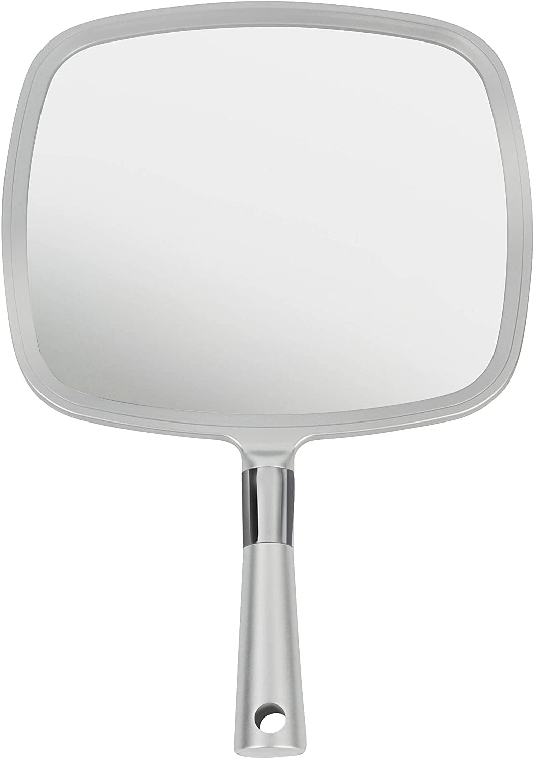 MIRRORVANA professional large hand mirror with ergonomic handle for precise home grooming.