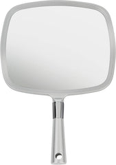 MIRRORVANA professional large hand mirror with ergonomic handle for precise home grooming.