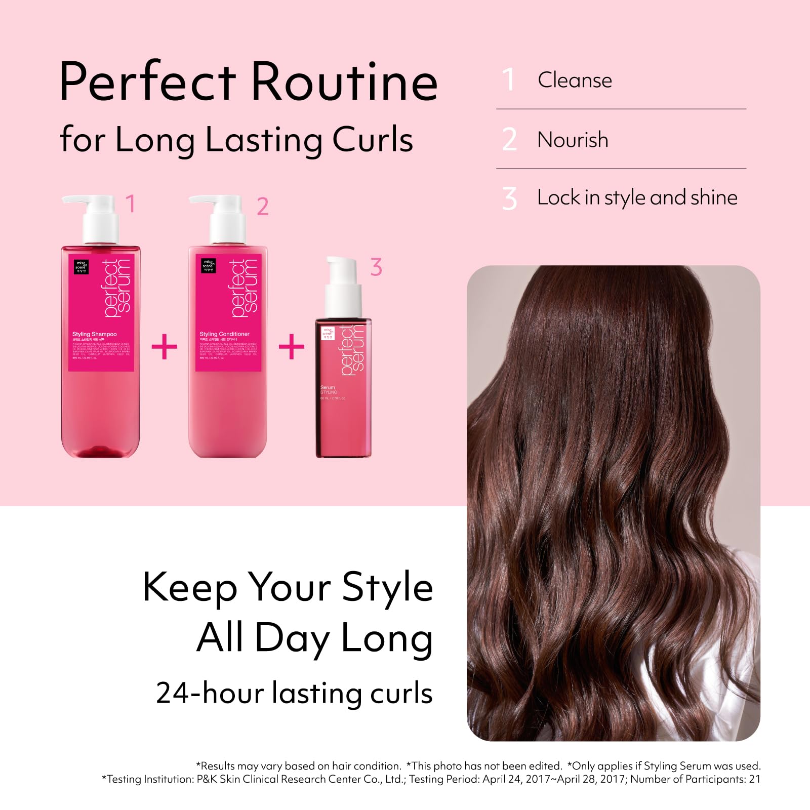 Mise En Scene Hair Perfume Shampoo packaging showing 22.99 oz size label