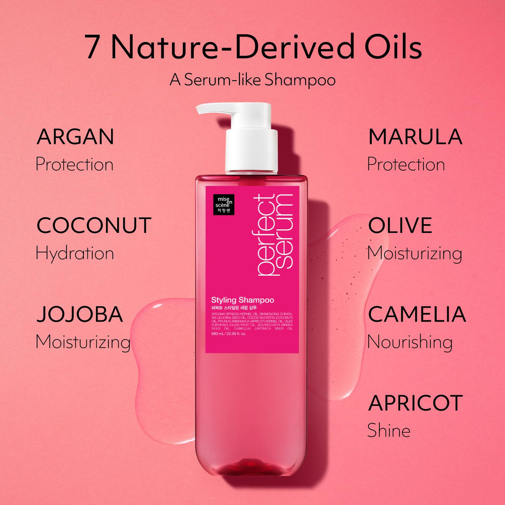Mise En Scene Hair Perfume Shampoo styling-memory graphic indicating long-lasting style control