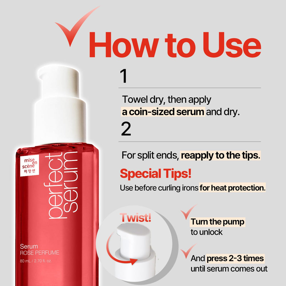 Mise En Scene natural oils deliver a silky, smooth finish for all hair types.