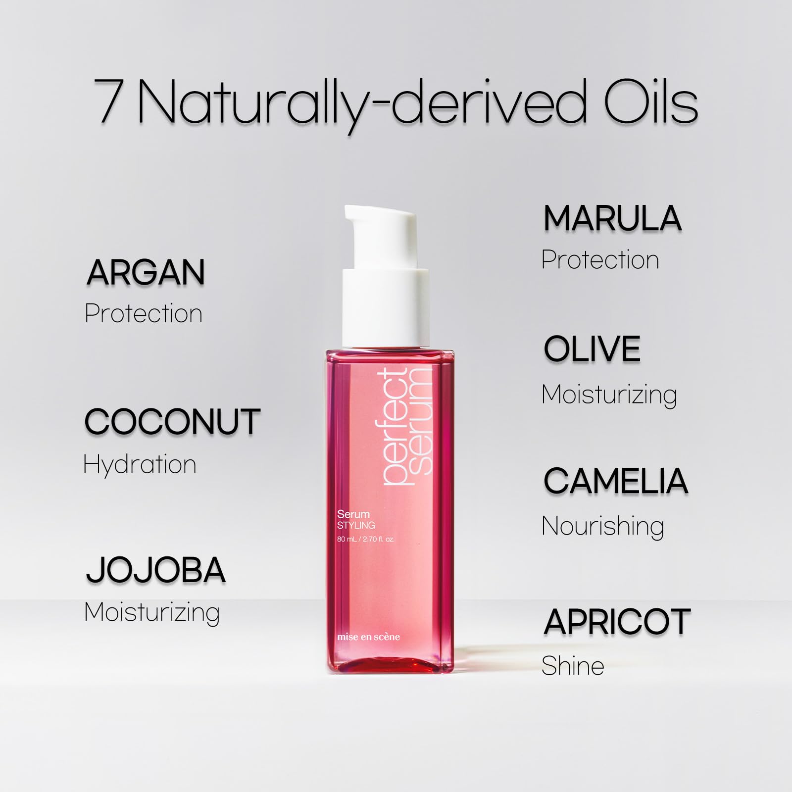 Mise En Scene Perfect Serum application pump demonstrates easy dosing