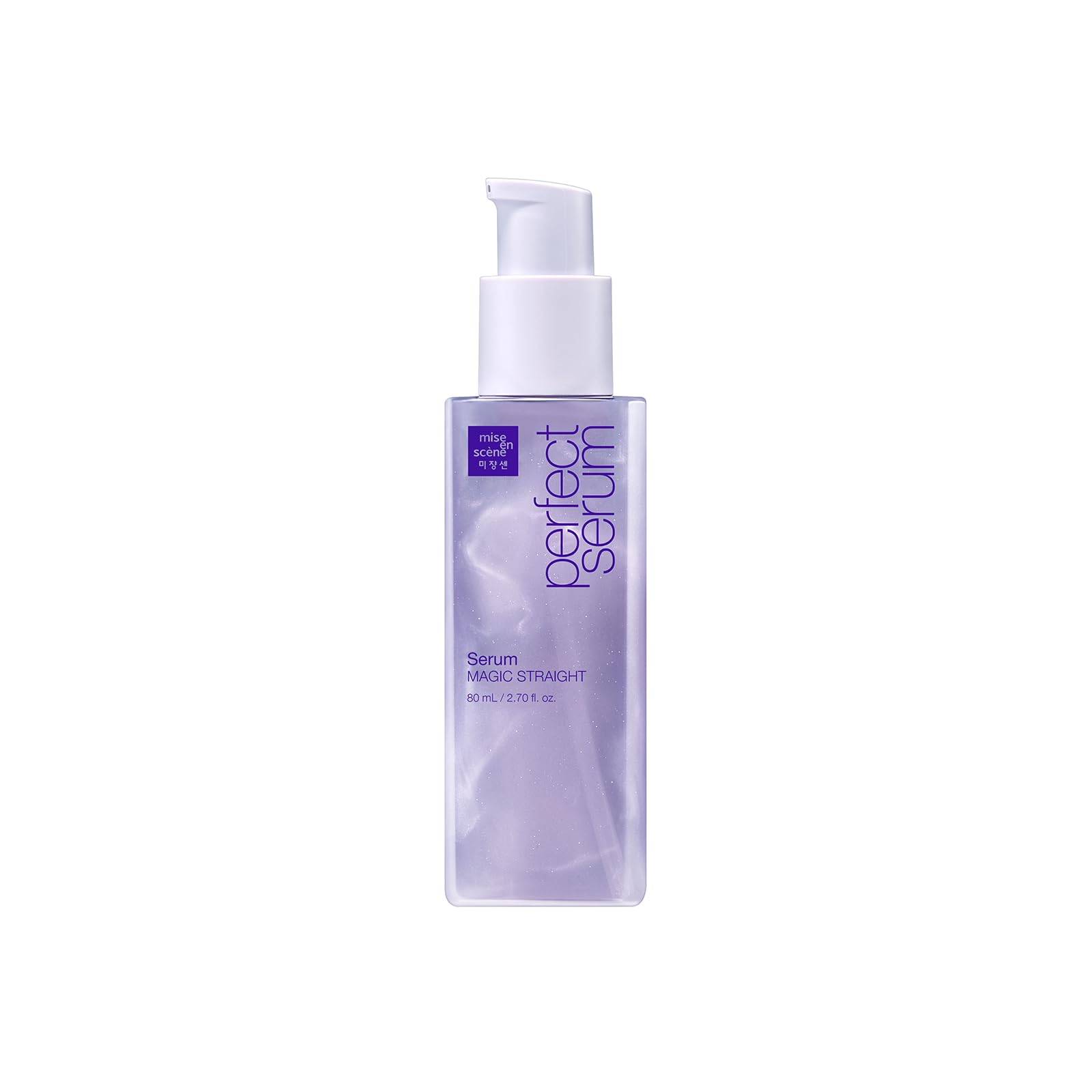 Mise En Scene Perfect Serum Magic Straight bottle delivers sleek shine with heat protection for straight styles.