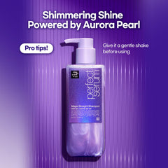 Mise En Scene Perfect Serum Magic Straight Shampoo anti-frizz action demonstrates smoother strands