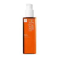 Mise En Scene Perfect Serum Original bottle showcases glow-enhancing formula for all hair types.