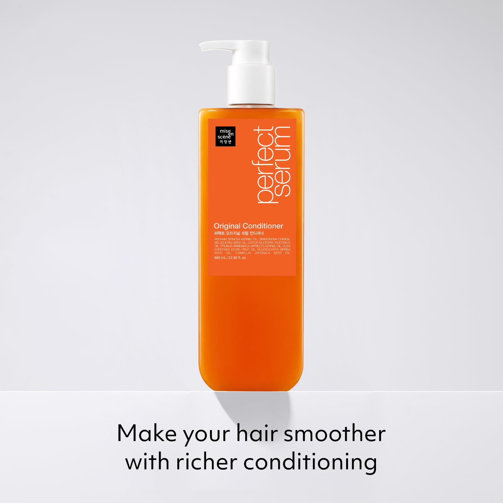 Mise En Scene Perfect Serum Original Conditioner argan oil and jojoba seeds blend nourishes.