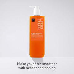 Mise En Scene Perfect Serum Original Conditioner argan oil and jojoba seeds blend nourishes.