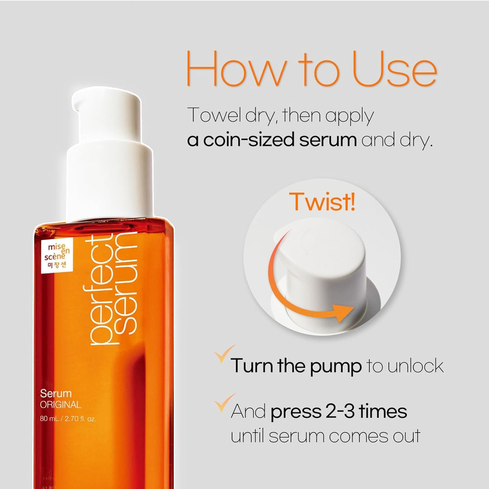 Mise En Scene Perfect Serum Original damage-repair hint for healthier feel.