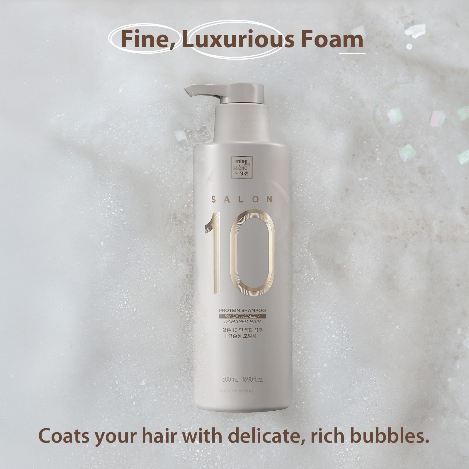 Mise En Scene Salon 10 Protein Shampoo offers a luxurious salon-like fragrance experience.