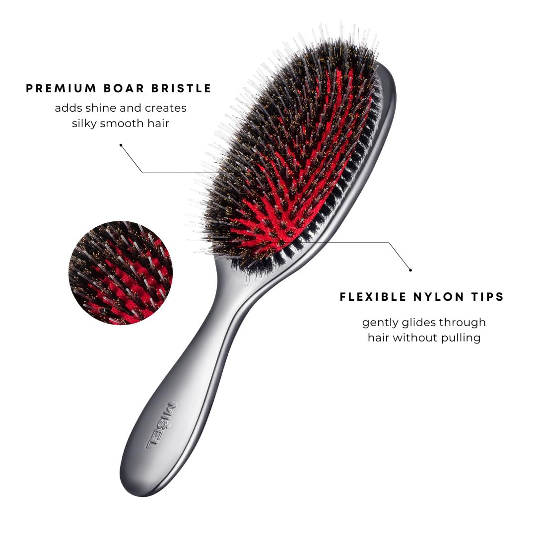 MIŠEL brush bristles close-up showing dense natural bristles for detangling