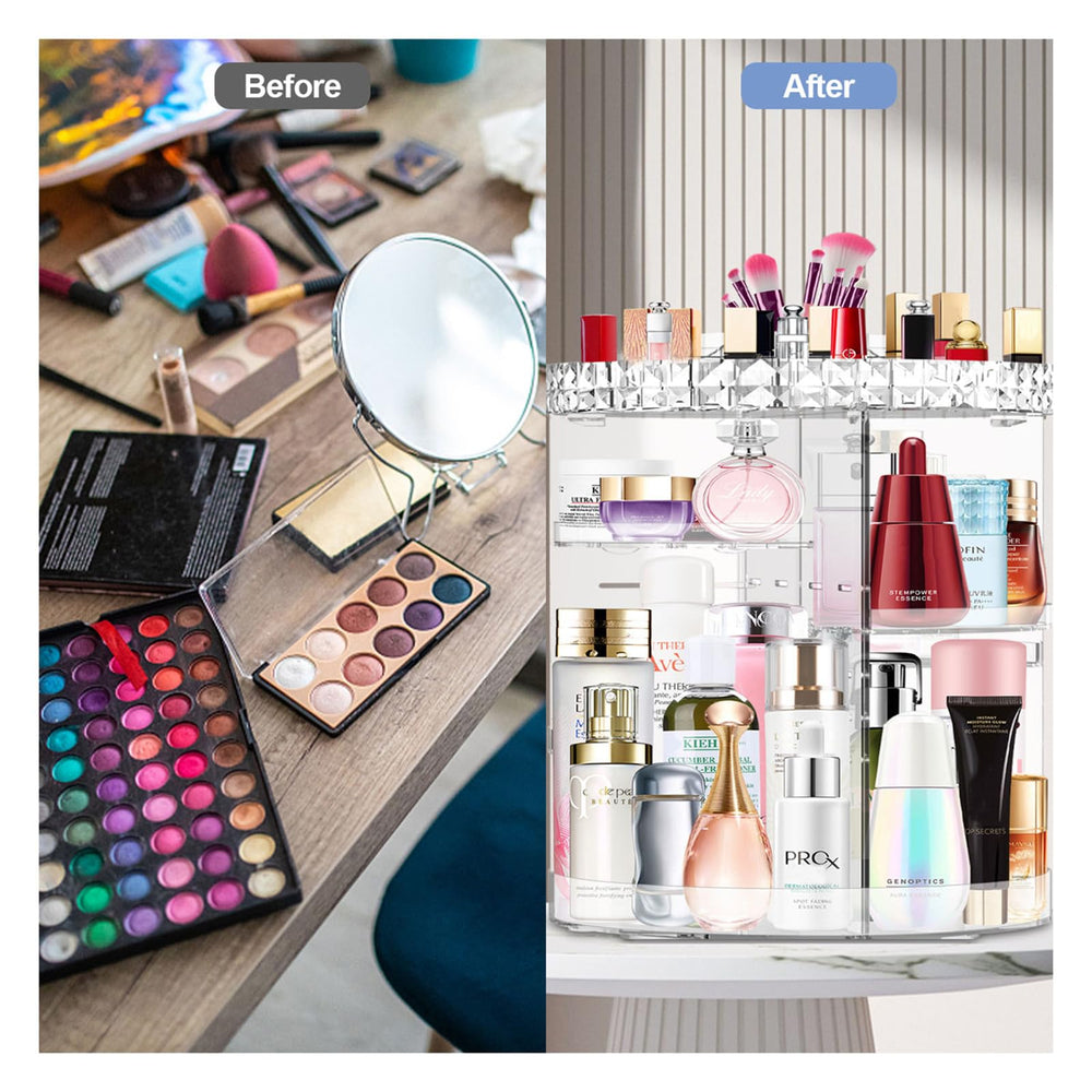 MISERWE adjustable layers makeup trays accommodate varying heights.