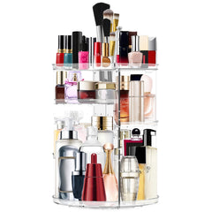 MISERWE makeup organizer with 360-degree rotation for easy access to cosmetics.