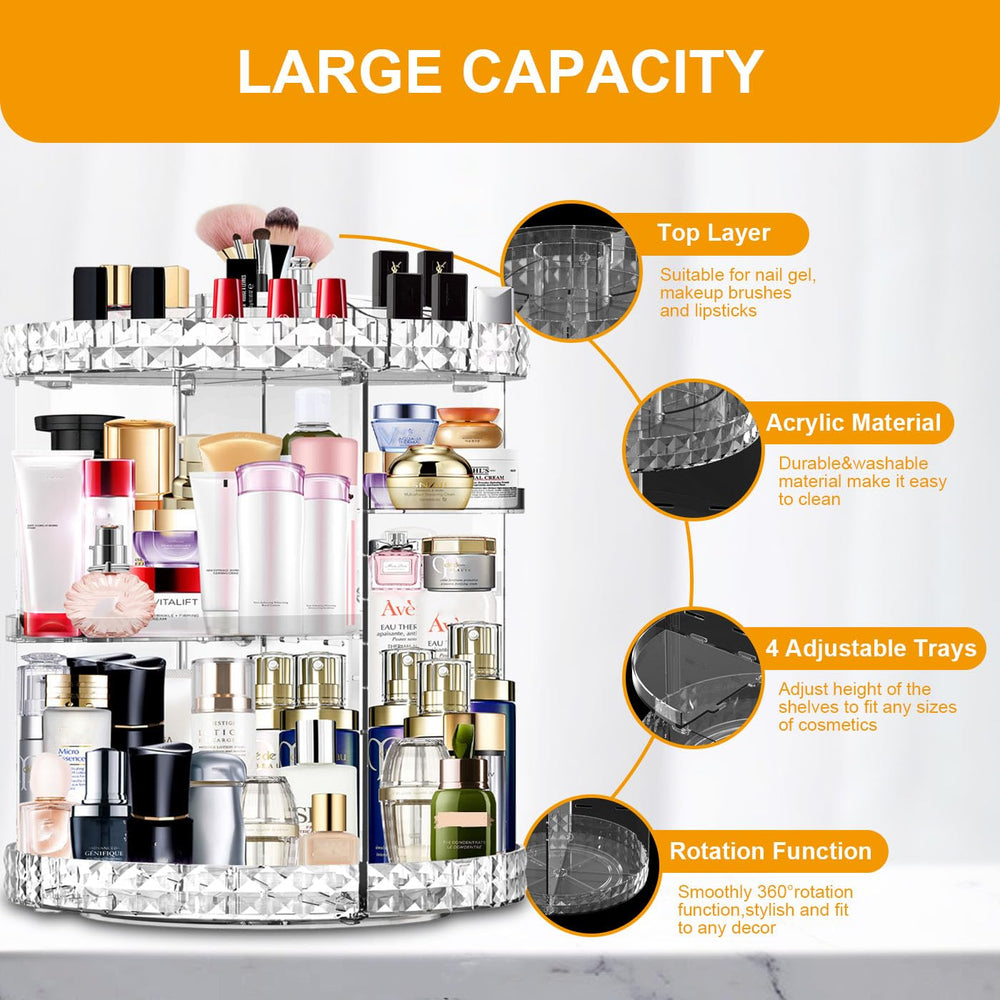 MISERWE makeup organizer large capacity holds perfumes, toners, and creams neatly