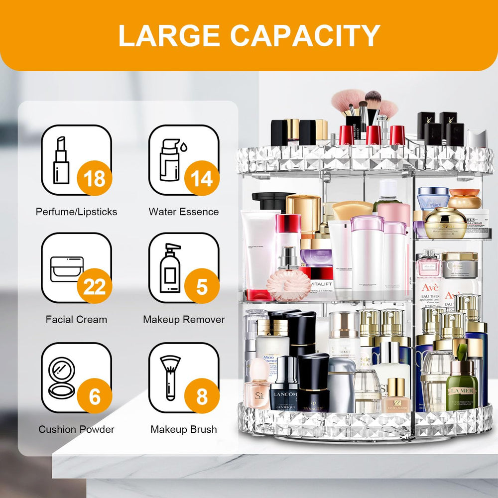 MISERWE makeup organizer transparent acrylic enhances visibility for quick cosmetics selection