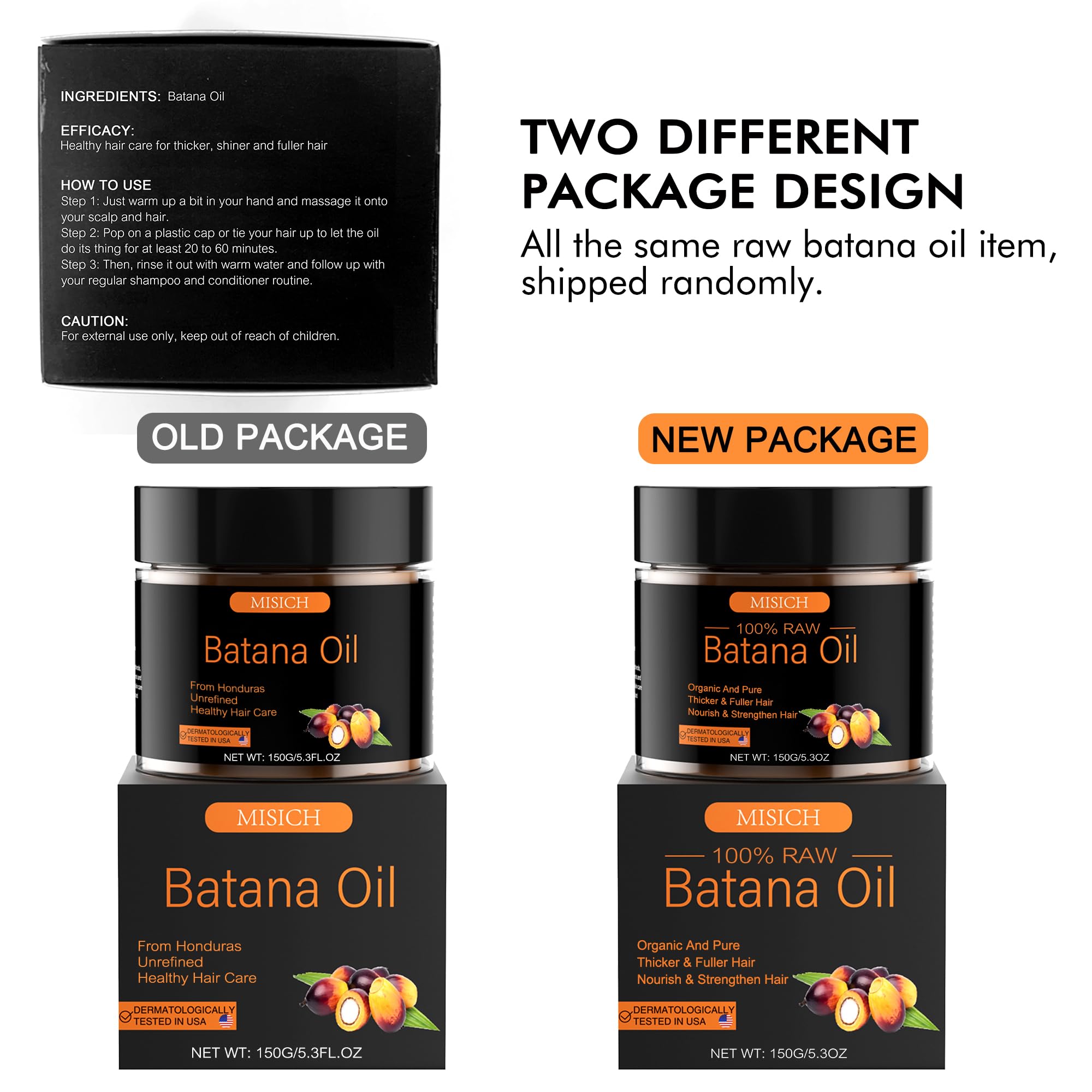 MISICH Batana Oil two-language box variant on packaging detail