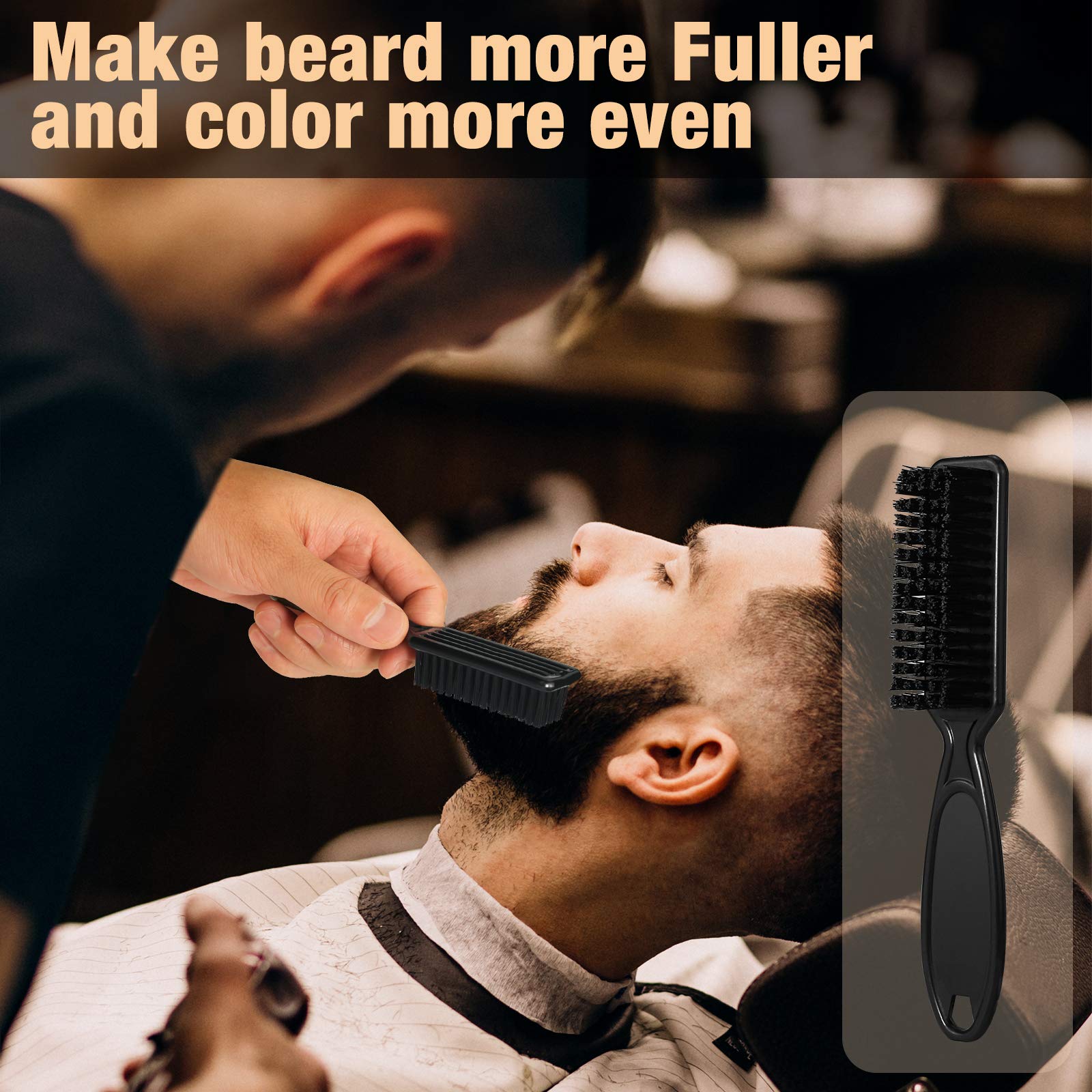 MISICH beard pencil filler barber brush helps apply even color for natural finish.