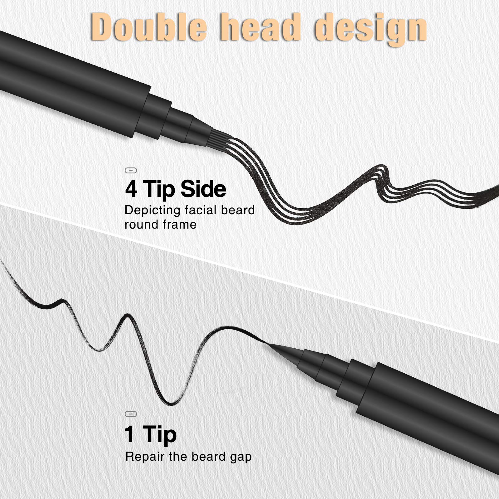 MISICH beard pencil filler two-ends design enables outline and gap filling in one tool.