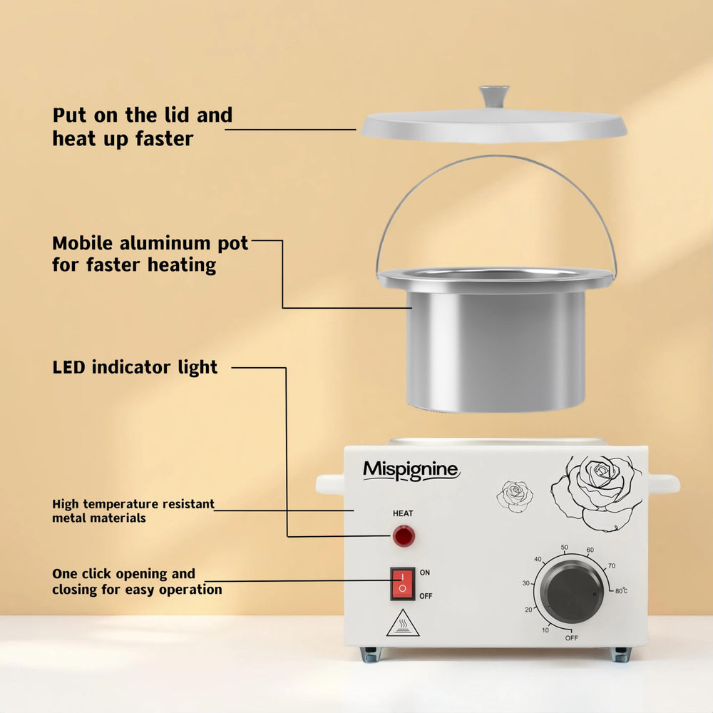 Anti-slip feet keep the Mispignine warmer steady on countertops
