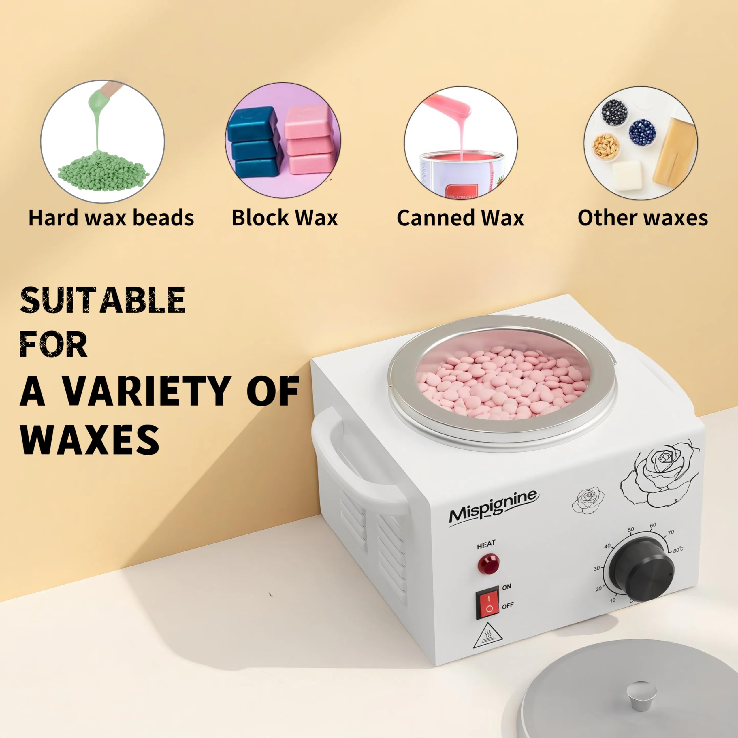Side vent holes of the Mispignine wax warmer prevent overheating