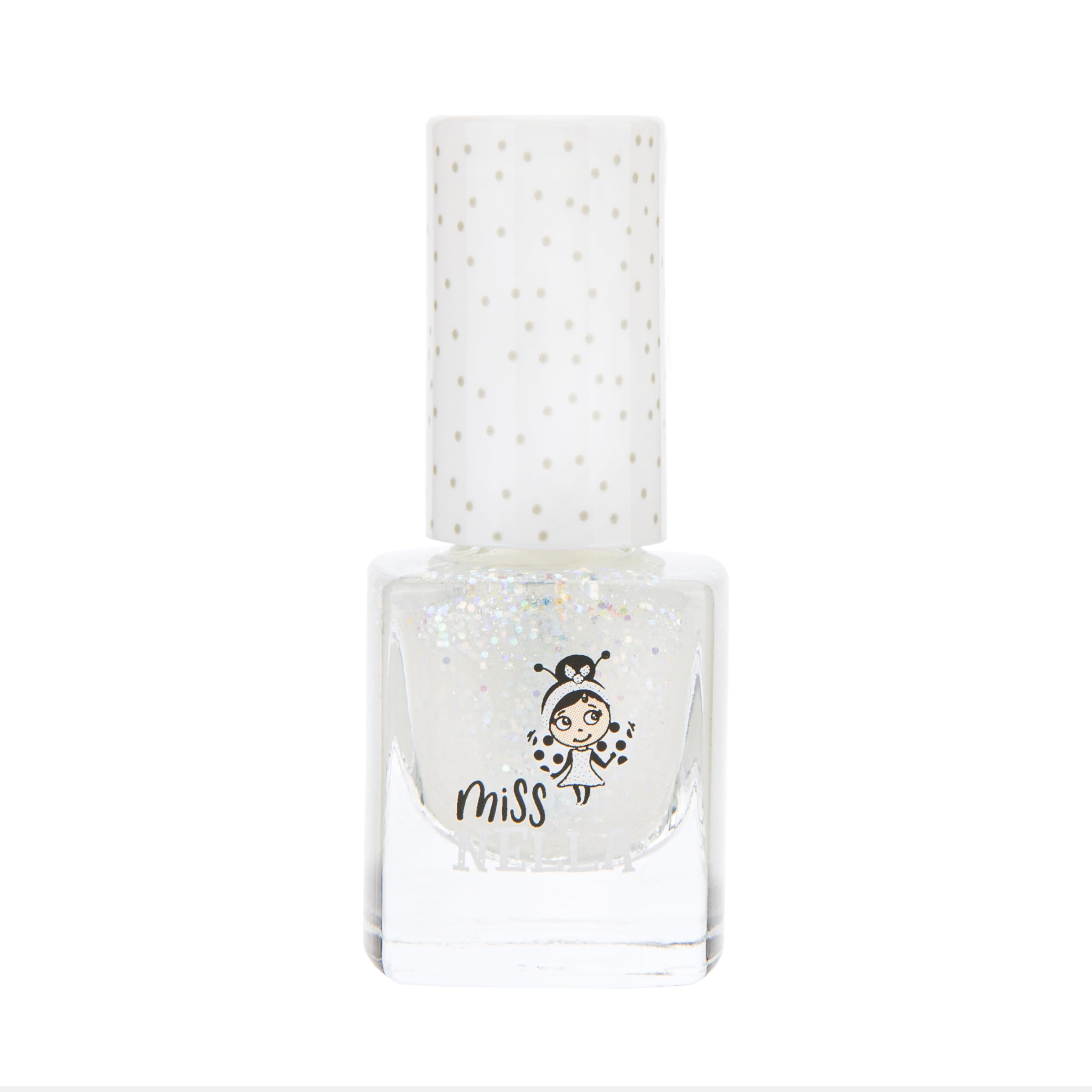 MISS NELLA Confetti Clouds child applying polish during playtime, encouraging safe imaginative nail art