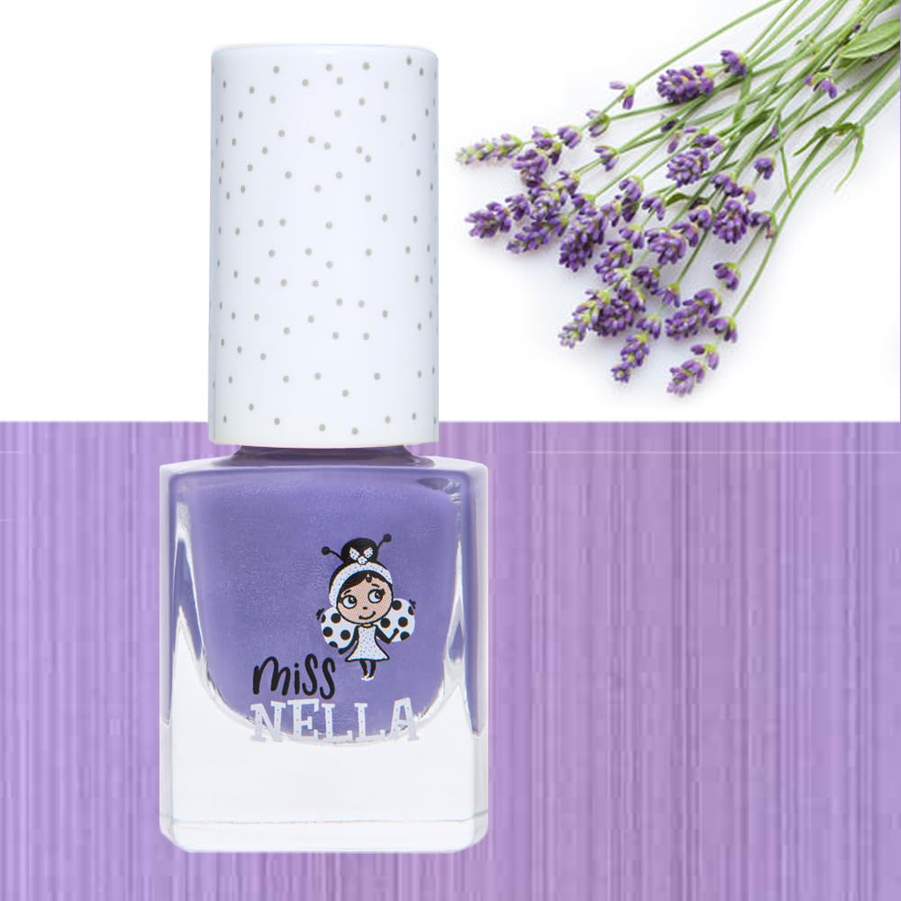 MISS NELLA Sweet Lavender on kids playing with colorful manicure.