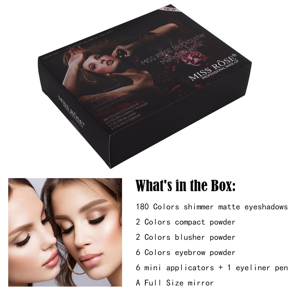 Miss Rose full-size mirror for precise makeup application.