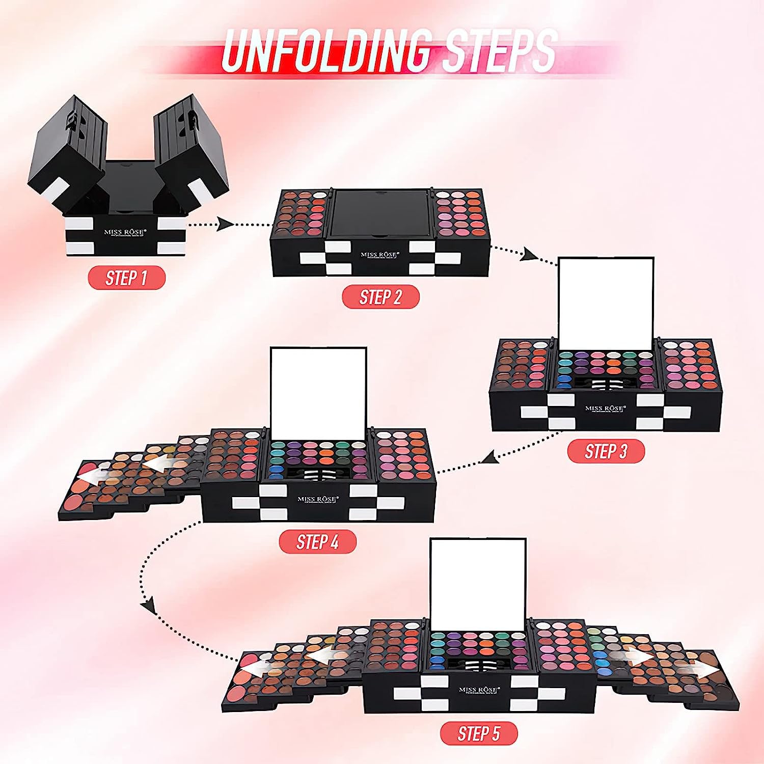 Miss Rose makeup brush set enhances smooth application and blending