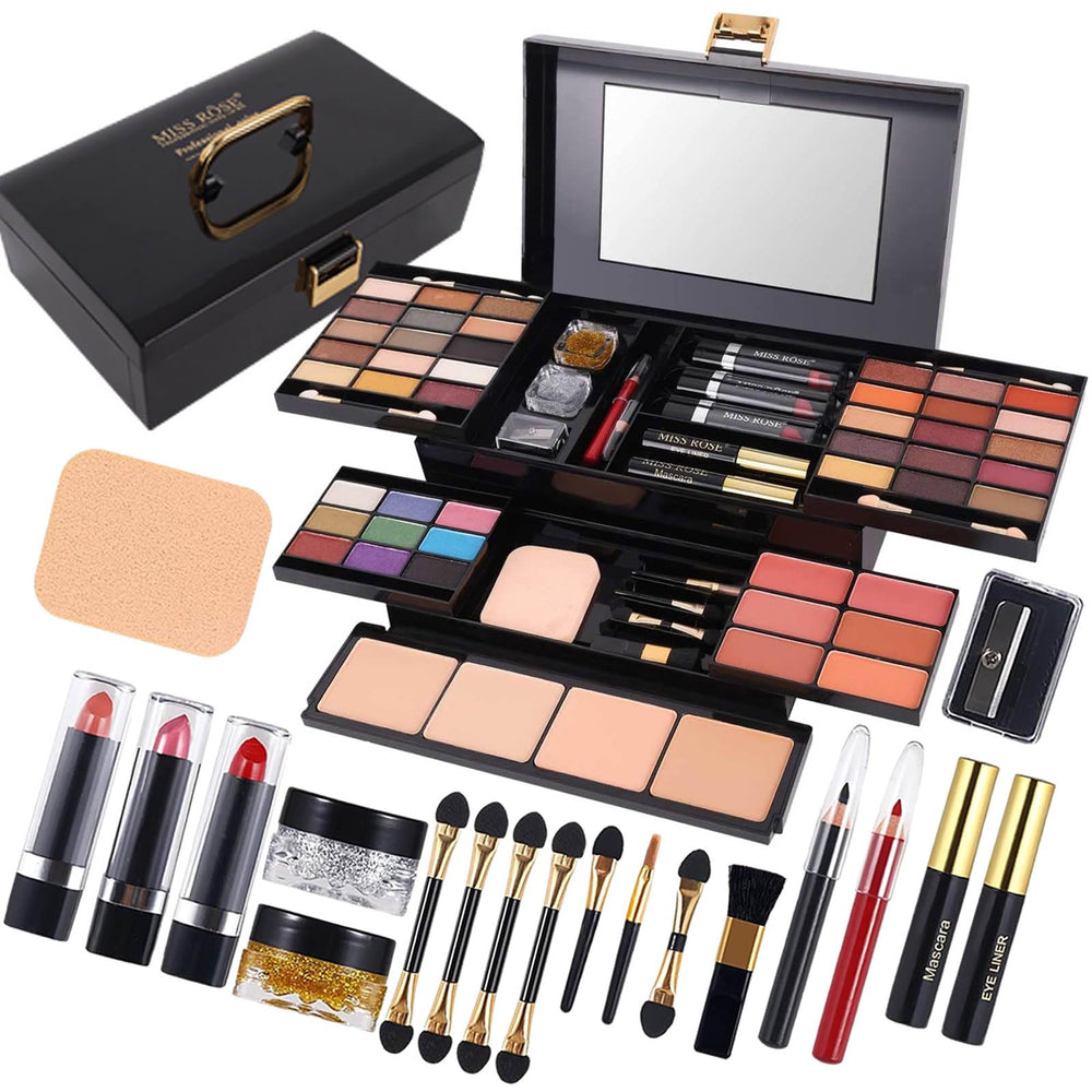 Miss Rose M-58 all-in-one makeup kit offers versatile color options for daily looks.