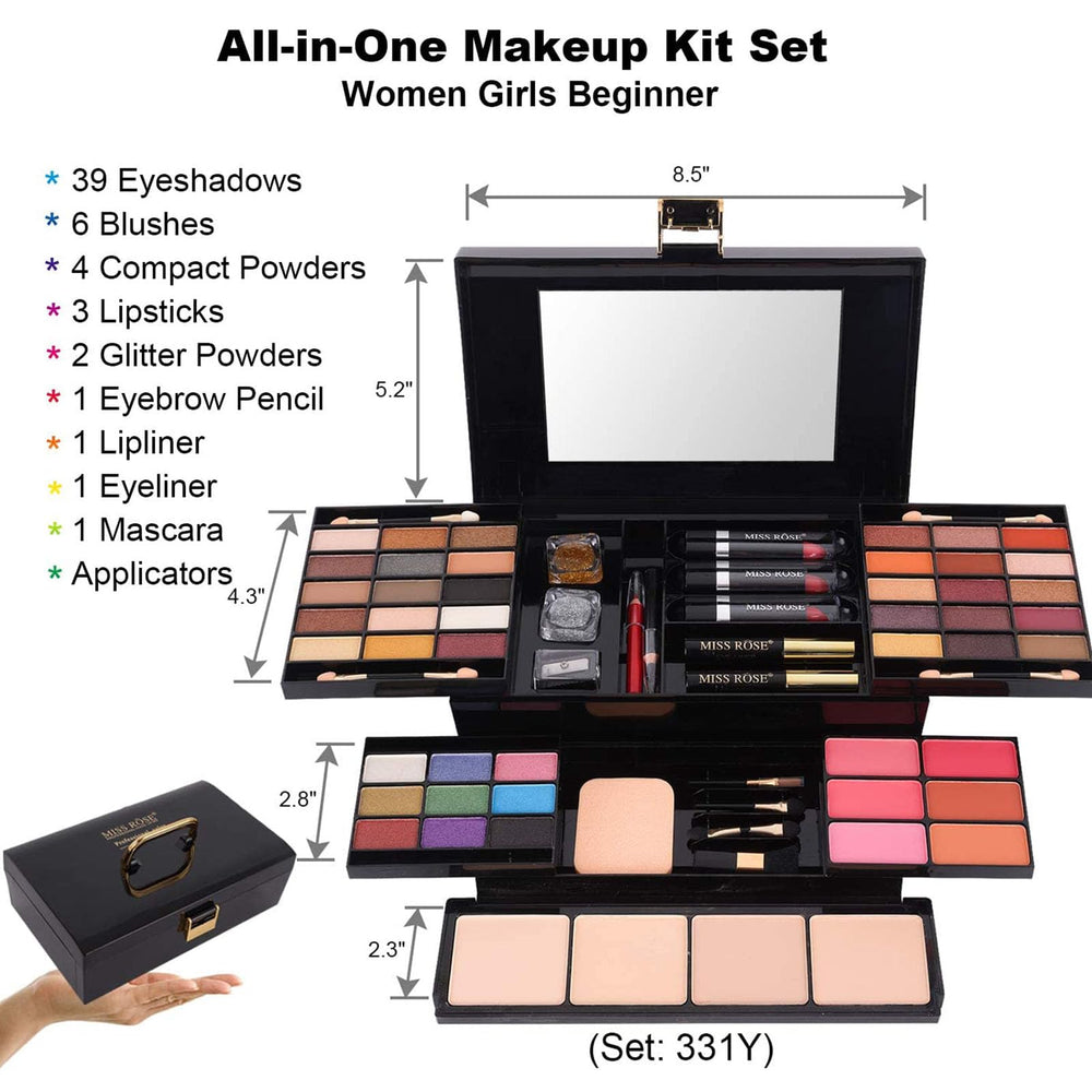 Miss Rose M-58 eyeshadow palette collection with creamy, blendable pigments.