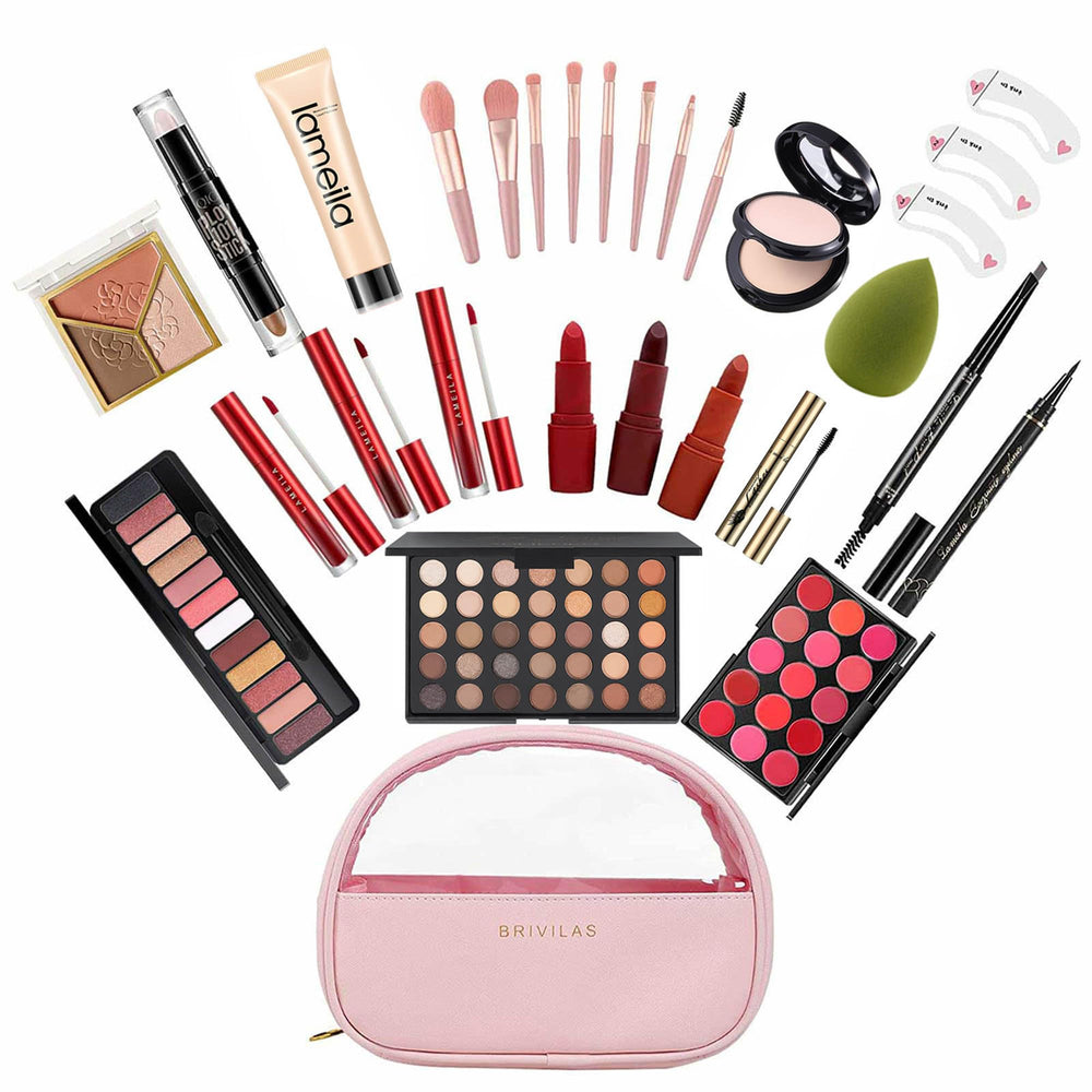 Miss Rose M makeup brush set ensures smooth blending.