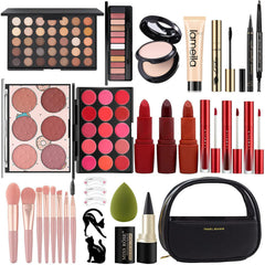 Miss Rose M All In One makeup kit in black case front for easy use on the go